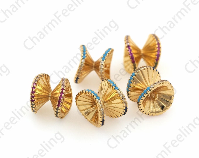 Morning Glory Connector, Geometric Connector, Diamond Charm, DIY Jewelry Making Accessories 11x12mm 1pcs