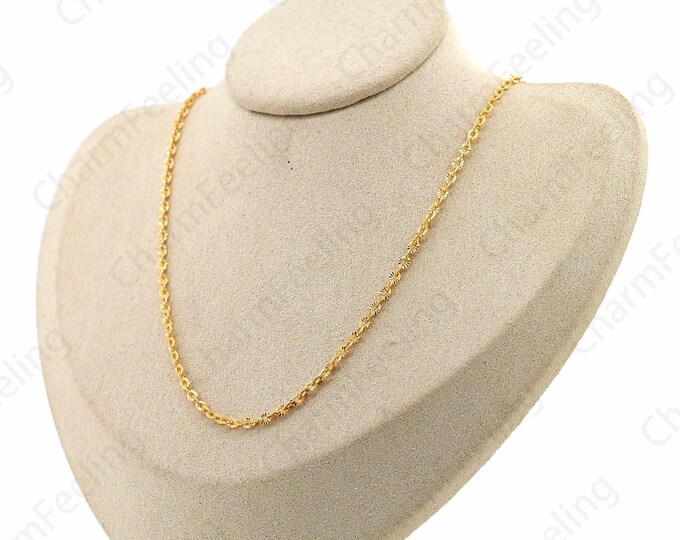 18K Gold Filled S925 Silver Necklace, Cable Chain Necklace,Twisted Necklace,Sterling Silver Necklace, Fashion Necklace,Gift For Her