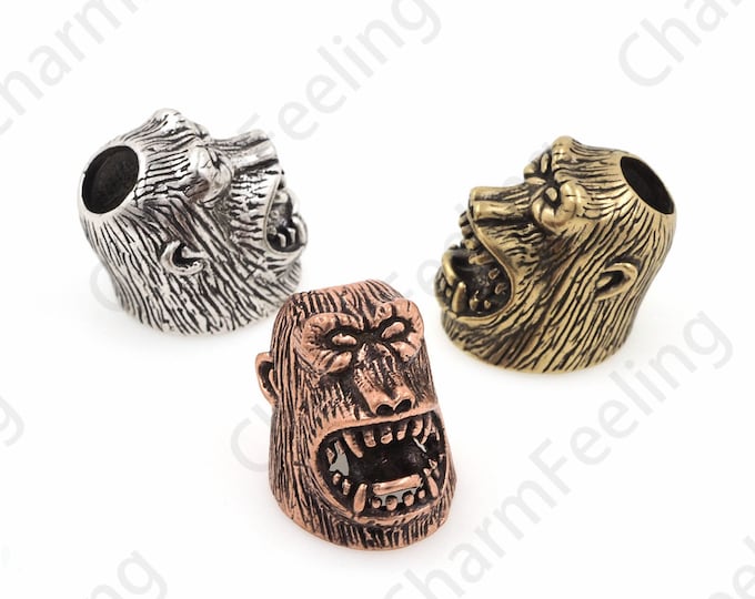 monkey bracelet,gorilla pendant,gorilla gift,knife bead,edc bead 16*17*13mm 1pcs