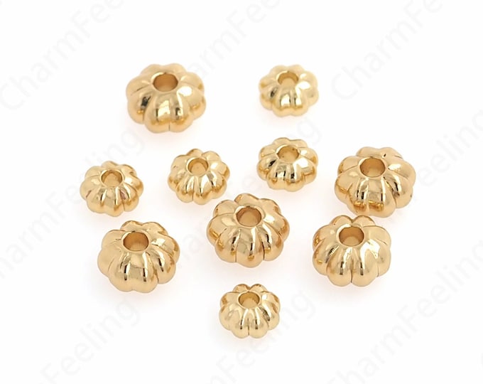 100psc Hollow Beads,18K Gold Filled Flower-Shaped Spacer Beads,Flower Beads,Bead Charm,Flower Charm,DIY Fewelry Making Accessories