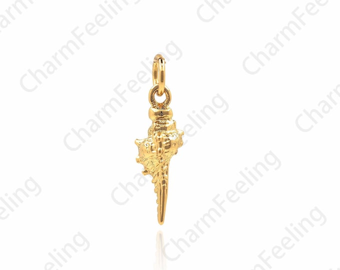 Conch Necklace, Conch Pendant, Ocean Charm, Gold Conch Charm, Suitable For Beach Gifts 20×5.8×4.8mm 1pcs
