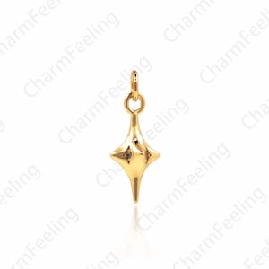 18K Gold Filled Polaris Pendant, Star Charm, Gold Star Necklace, Three-Dimensional Star Charm, DIY Jewelry Making Accessories 20x8x8mm 1pcs