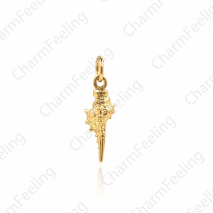 Conch Necklace, Conch Pendant, Ocean Charm, Gold Conch Charm, Suitable For Beach Gifts 20×5.8×4.8mm 1pcs