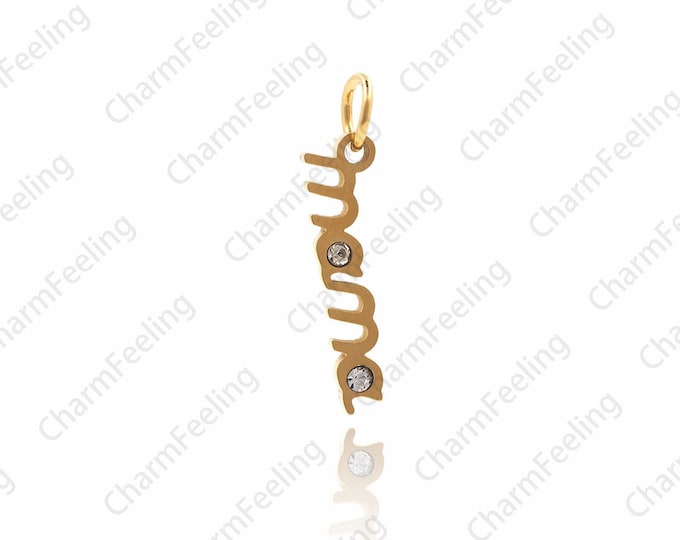 316 stainless steel mother pendant, MAMA jewelry, DIY jewelry bracelet necklace accessories 21x3x1.3mm  1pcs