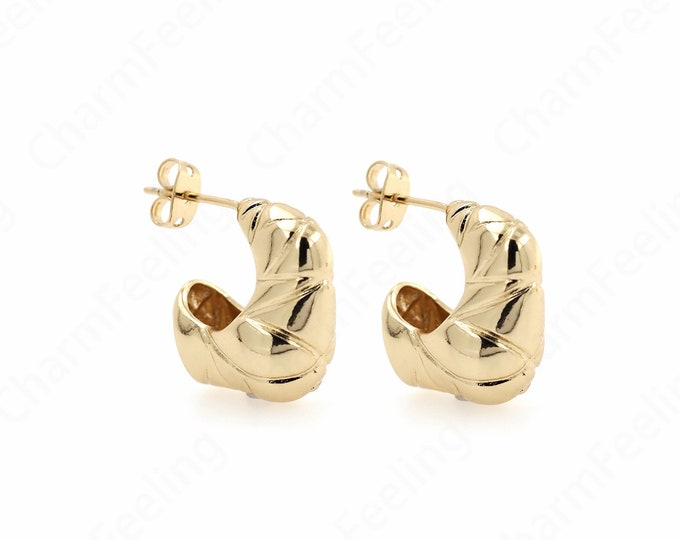 Square Earrings,Rectangular Earrings,Dainty Gold Earrings,Earring Charm,18K Gold Filled Eectangular Earrings, 19x18x10.5mm