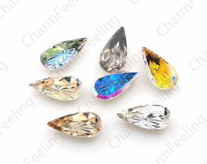 48pcs Drop-Shaped Nail Art Rhinestones, Water Drop Rhinestones, Nail Art Crystals, Tear Drop Crystals, DIY Nail Art Accessories