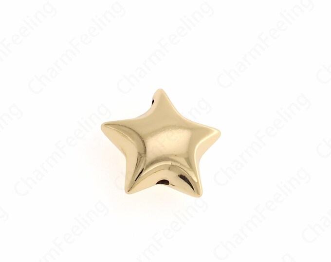 18K Gold Filled Pentagram Beads,Gold Pentagram Spacer Beads,DIY Bracelet Necklace Jewelry Making 20.5x22x10mm