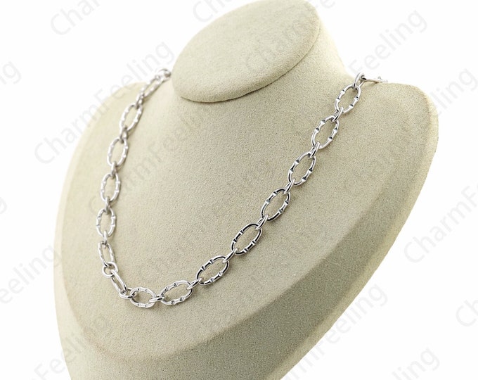 Paper Clip Necklace Chain Necklace S925 Sterling Silver Necklace Square Necklace Fashion Necklace Classic Necklace Gift For Her