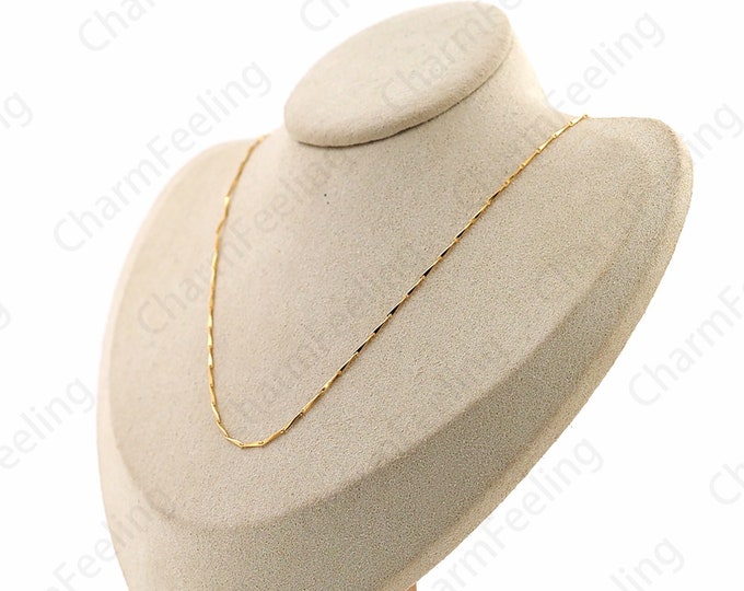18K Gold Filled S925 Silver Necklace,Bar Necklace,Fashion Necklace,Chain Necklace,Cylinder Necklace, Classic Necklace,Gift For Her