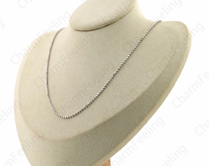 S925 Silver Necklace, Classic Necklace,Ball Necklace Anniversary Gift, Silver Bead Necklace, Chain Necklace, Fashion Necklace, Gift For Her,