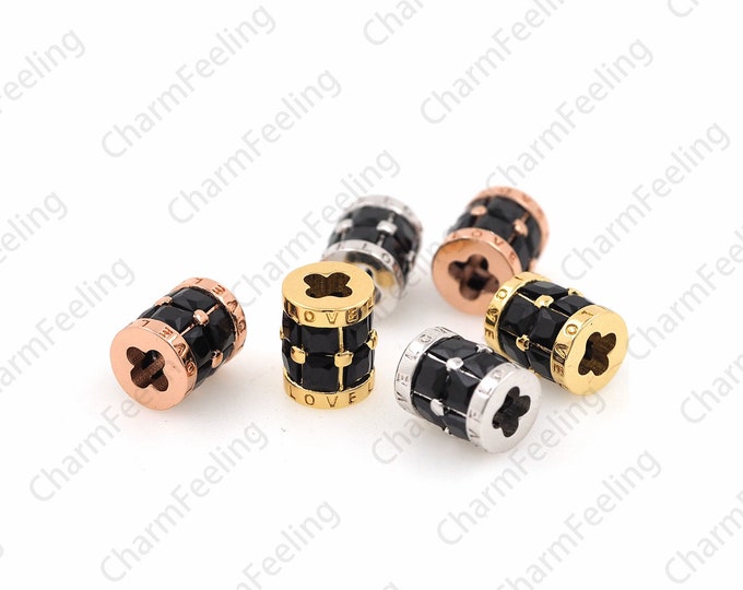 CZ bucket bead-shaped spacer beads, spacer beads, string beads, bracelet beads, necklace beads, jewelry beads 8x6.5mm Hole 2.5mm  1pcs