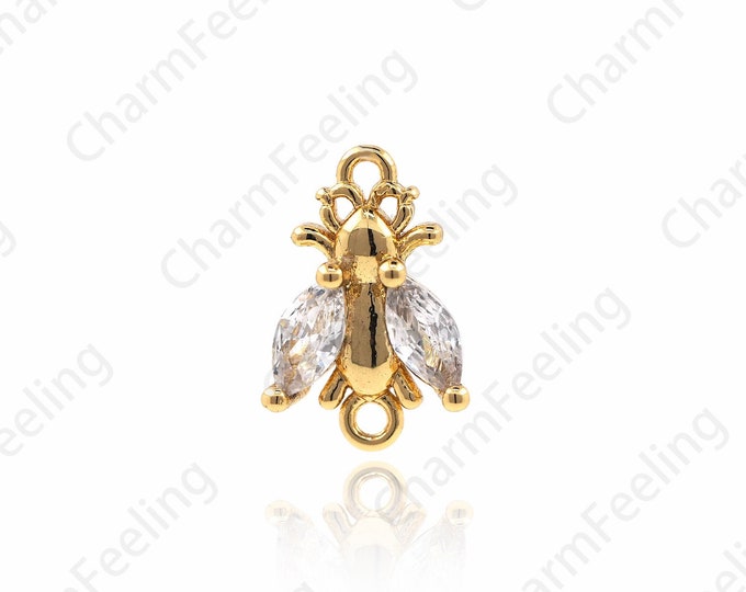 Insect Charm, Insect Pendant, Gold Insect Necklace, Insect Jewelry, DIY Jewelry Making Accessories 7x11.5x2.5mm 1pcs