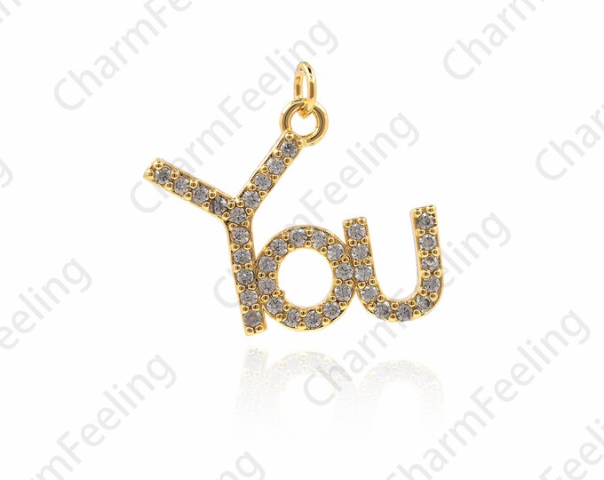 18K Gold Filled Text Pendant,Text Charm,Text Necklace,Letter Necklace,Letter Charm,DIY Jewelry Accessories 19x19.5x2mm