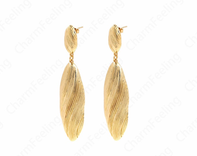 Boho Earrings,Fringe Earrings, 18K Gold Filled Long Earrings, Bar Earrings,Drop Earrings, DIY Jewelry Supplies, 81x19x8mm