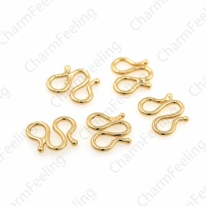 18K gold filled brass W clasp, S clasp, necklace clasp, bracelet clasp, jewelry clasp, DIY jewelry making accessories 9x10x1mm 1pcs