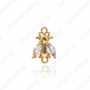 Insect Charm, Insect Pendant, Gold Insect Necklace, Insect Jewelry, DIY Jewelry Making Accessories 7x11.5x2.5mm 1pcs