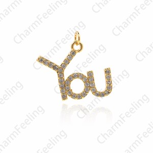 Pingente de texto preenchido com ouro 18K, pingente de texto, colar de texto, colar de letras, pingente de carta, acessórios de joias DIY 19x19,5x2mm