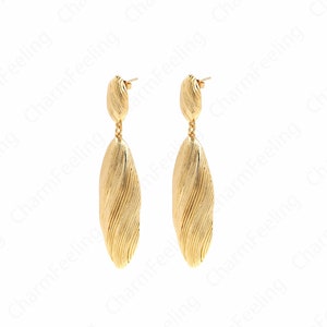Boho Earrings,Fringe Earrings, 18K Gold Filled Long Earrings, Bar Earrings,Drop Earrings, DIY Jewelry Supplies, 81x19x8mm