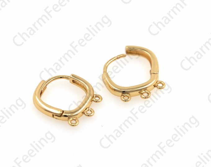 Earring Making Accessories,18K Gold Filled Square Earrings,Chandelier Earrings,Earring Charm,Earring Making Accessories, 14.5x14.5x2.4mm
