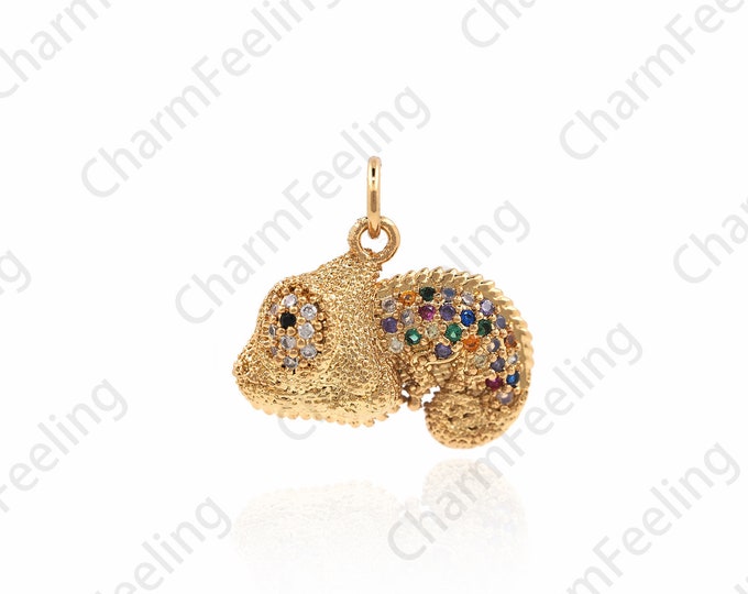 Chameleon Pendant, Chameleon Charm, Reptile Charm, DIY Jewelry Making Accessories 17x19x3.8mm 1pcs
