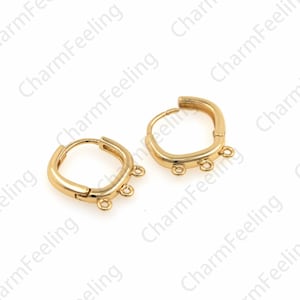 Earring Making Accessories,18K Gold Filled Square Earrings,Chandelier Earrings,Earring Charm,Earring Making Accessories, 14.5x14.5x2.4mm