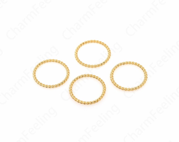 10 pcs Open Jump Ring, Gold Jump Ring, Jump Ring,18K Gold Filled Twist Jump Ring, DIY Jewelry Making Accessories 25.5x1.8mm