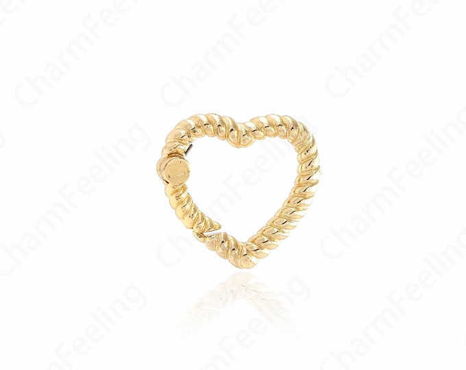 Door Knocker, Heart-Shaped Clasp, 18K Gold Filled Snap Clasp,Rectangular Clasp, Geometric Clasp, Sliding Door Clasp,17.3x18.3x3.8mm
