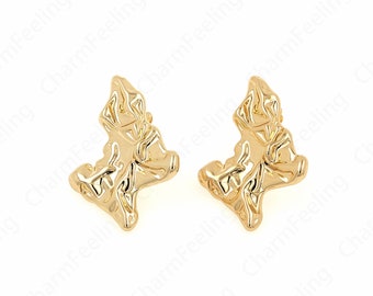 18K Gold Filled Dangling Earrings,Dainty Earrings,Thick Gold Earrings,Oval Earrings,Boho Earrings,DIY Jewelry Supplies 37x26.5x3.5mm