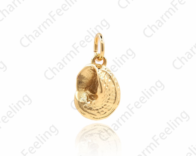 Conch Pendant, Filled Gold Ocean Charm Necklace, Beach Charm, DIY Jewelry Making Accessories 15x8x5mm 1pcs