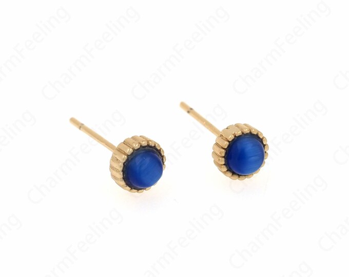 Earring Charm, Micropavé CZ Round Earrings, 18K Gold Filled Pierced Earrings, DIY Earring Accessories，16x5.5mm