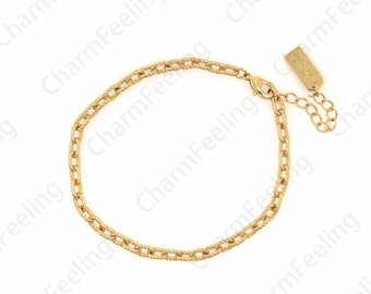 Hemp Rope Bracelet Bar Bracelet Gold Rope Bracelet 18K Gold Filled Twist Bracelet Friendship Bracelet 17CM