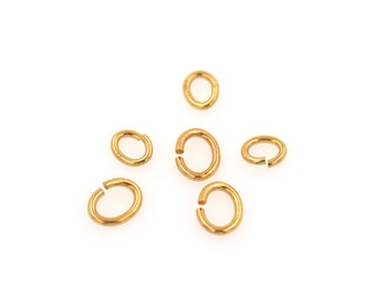 Oval Jump Ring, 18K Gold Filled Round Jump Ring, Charm Open Ring, DIY Jewelry Supplies,4.5x4x1mm 6x4.5x1mm