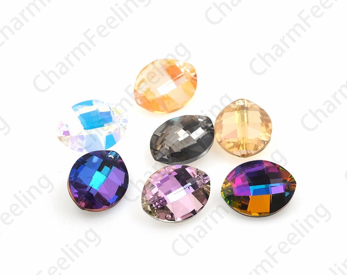 216PCS Crystal Pendants, 6734 Crystal Pendant Necklace, Leaf Necklace, Crystal Leaf Pendant, Multi-Color Optional