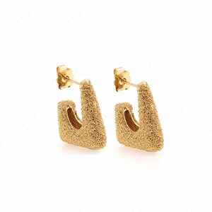 Dainty Gold Earrings,Earring Charm,Square Earrings,Rectangular Earrings,18K Gold Filled Eectangular Earrings, 21.2x19x6mm