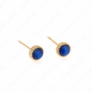 Oorbel charme, Micropavé CZ ronde oorbellen, 18K goud gevulde doorboorde oorbellen, DIY oorbelaccessoires, 16x5,5 mm
