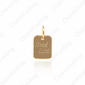 18K Złoty Wypełniony Szczęściem Wisiorek, Zawieszka Szczęścia, Naszyjnik Szczęścia, Akcesoria Do Tworzenia Biżuterii DIY 12x7x1mm 1szt