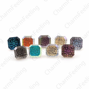 45pcs Embossed Nail Art Square Rhinestones, Square Crystal Glass, Nail Art Crystal Rhinestones, DIY Nail Art Decoration Accessories
