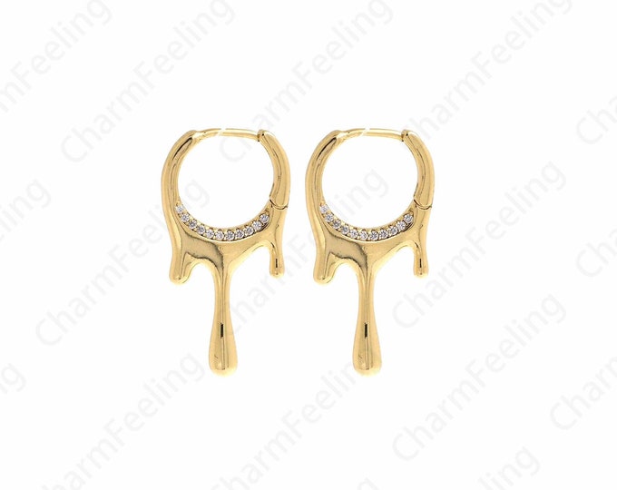 Dainty Fringe Earrings,Bar Earrings,Drop Earrings, Boho Earrings,18K Gold Filled Long Earrings,Drop Shape Earrings,28x14x3mm