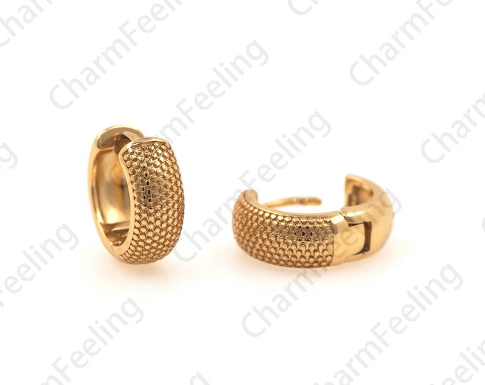 18K Gold Filled Round Earrings, Minimalist Earrings, Simple Round Earrings, Bump Earrings 13x14x5.5mm 1 Pair