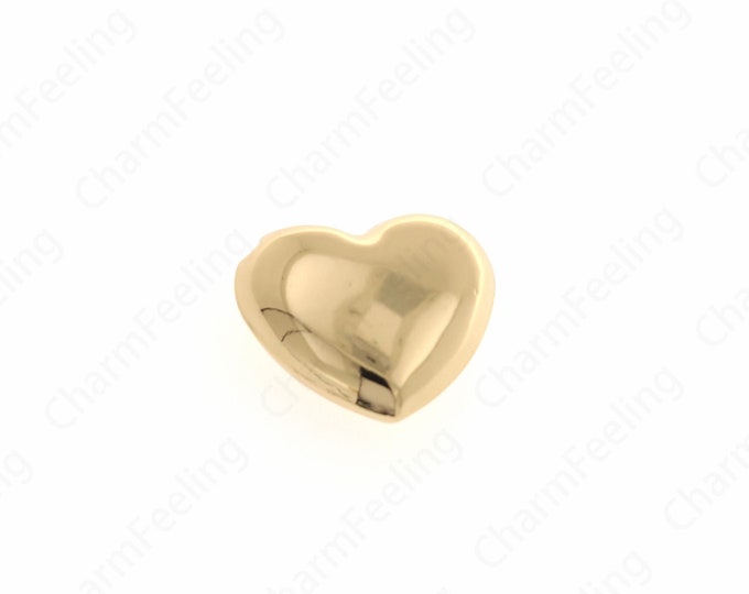 18K Gold Filled Spacer Heart Beads,Gold Heart Spacer Beads, Gold PuffyHeart Beads,  DIY Bracelet Necklace Jewelry Making 36x40.5x14.6mm