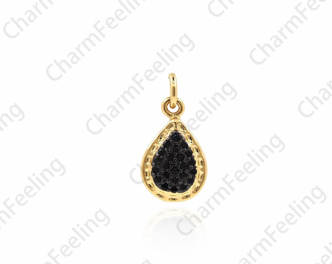 18K Gold Filled Drop Pendant, Teardrop Necklace, Enamel Charm, Enamel Necklace, DIY Jewelry Accessories, 16x8x3mm