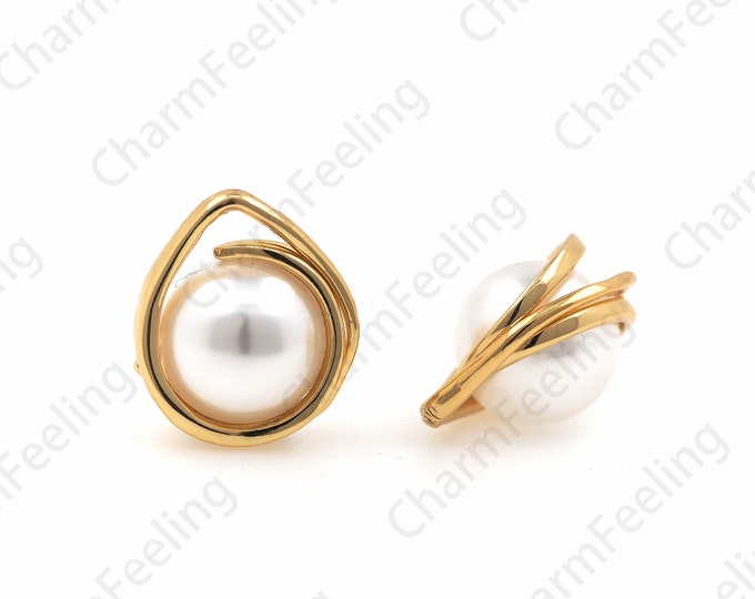 Pearl Pendants, Drop-Shaped Pendants, Pearl Necklaces, Drop-Shaped Pearl Pendants, DIY Jewelry Making Accessories 18.5x15.5x11.5mm 1pcs
