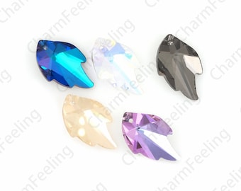 60pcs  Crystal Pendant, 6735 LEAF Crystal AB Pendant Shiny, Multi-Color Optional, DIY Jewelry Accessories