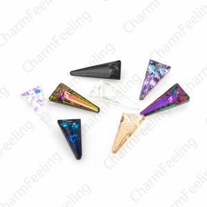 288pcs Crystal Spiked Pendants, Triangle Crystal AB Necklace, Spiked Necklace, Multi-Color Optional, DIY Crystal Accessories