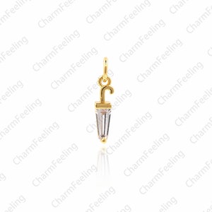 Umbrella Charm ,umbrella necklace ，CZ Micro Pave Umbrella Charm 13x2.6x2.4mm 1pcs
