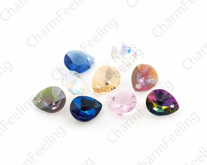 315PCS Drop-Shaped Pendant, Teardrop Necklace, 6128 Crystal Pendant, Multi-Color Optional, DIY Jewelry Crystal Accessories