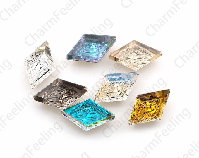 48pcs Nail Art Crystal Gems, Nail Art Diamonds, Geometric Crystal Nail Art Rhinestones, Gem Rhinestones, DIY Nail Art Decoration Accessories