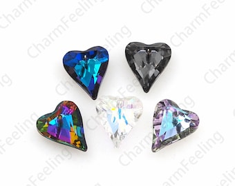 280pcs Heart-Shaped Crystal Pendant, Heart-Shaped Crystal Charm, Love Necklace,Multi-Color Optional,DIY Jewelry Crystal Accessories