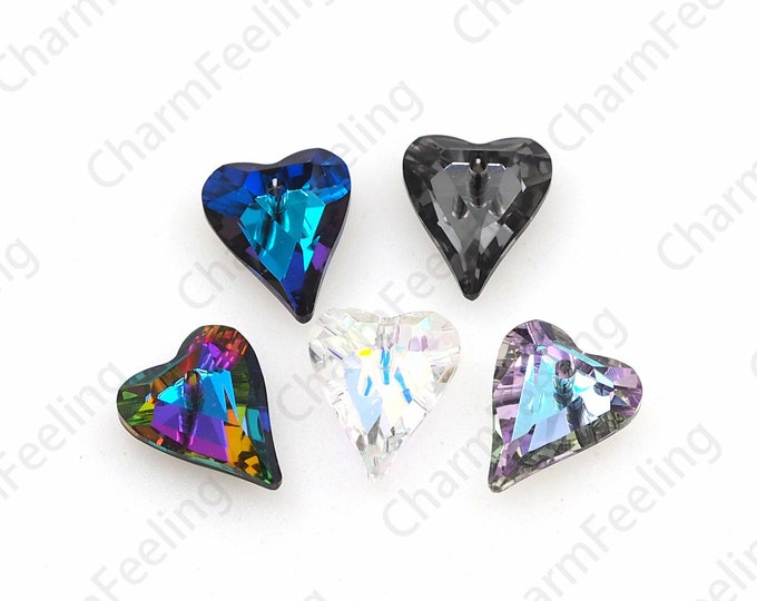 280pcs Heart-Shaped Crystal Pendant, Heart-Shaped Crystal Charm, Love Necklace,Multi-Color Optional,DIY Jewelry Crystal Accessories