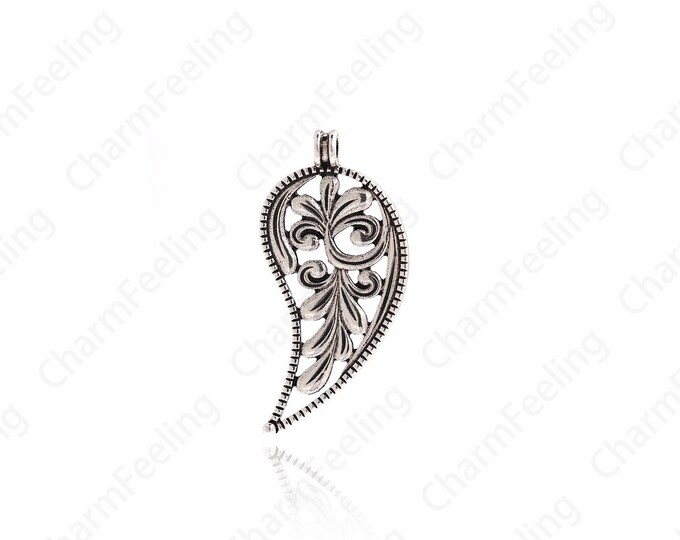 1pcs Silver Filled Leaf Pendant, Tree Leaf Charms  Leaf Charm, Leaf Pendant, Nature Charm,50x23.5x1.5mm